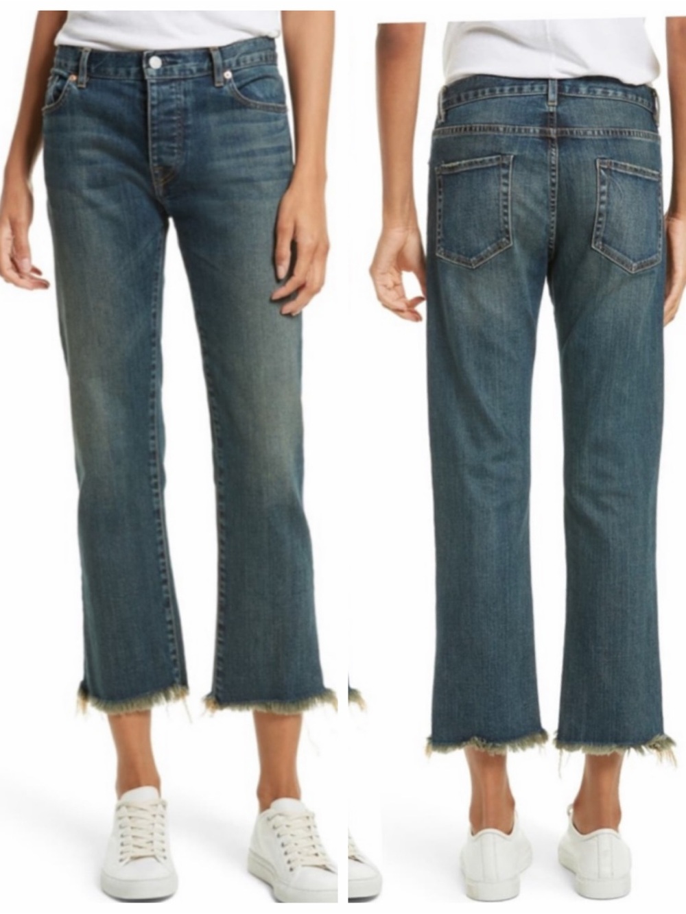 Nili Lotan Boyfriend Jeans Tribeca Wash Cotton Stretch Cropped Straight 29 USA - Picture 14 of 16